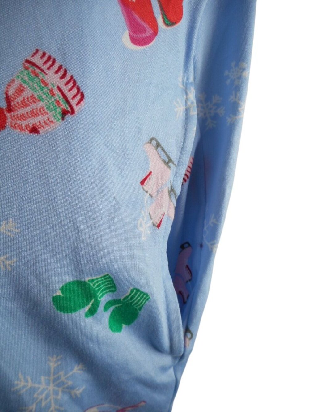 Joyspun Nightgown Nightshirt Sleepwear pockets Blue winter Sz L / XL sled snow - Picture 4 of 5
